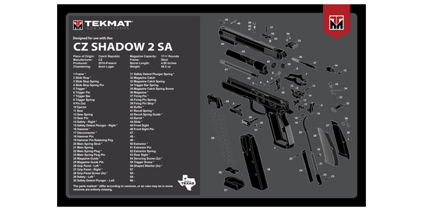 Pistolen Putzmatte TekMat 17" - CZ Shadow 2 SA, Bild 1